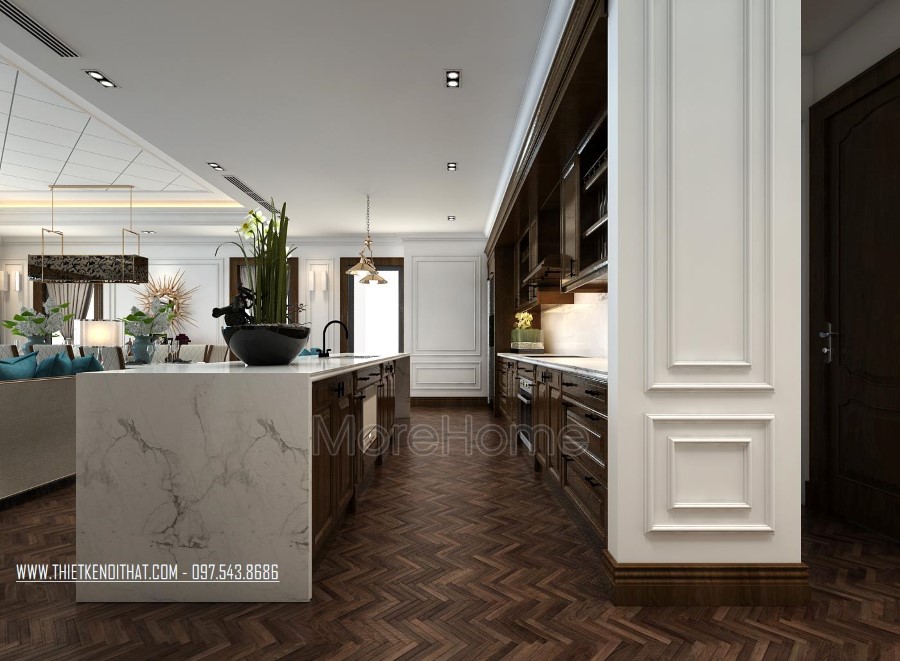 Thiết kế nội thất gỗ óc chó hiện đại