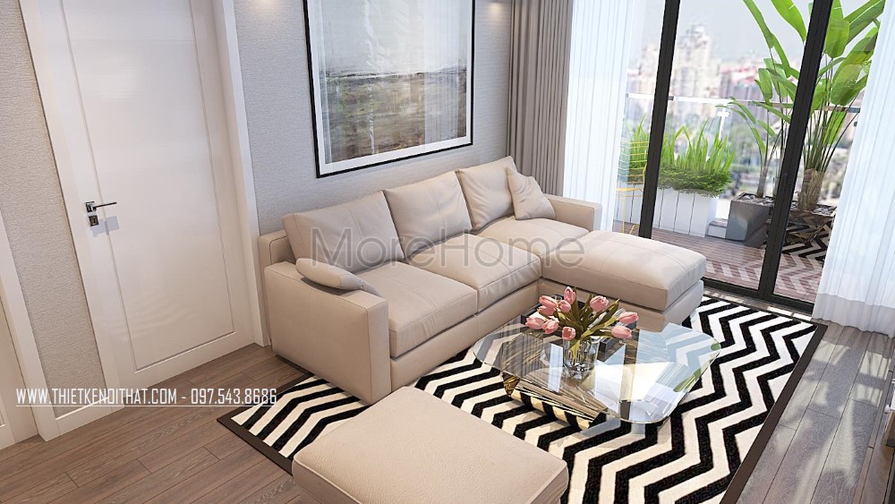 Thiết kế nội thất phòng khách chung cư hiện đại Imperia Garden