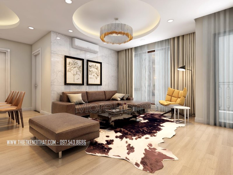 Thiết kế nội thất chung cư Mipec hiện đại