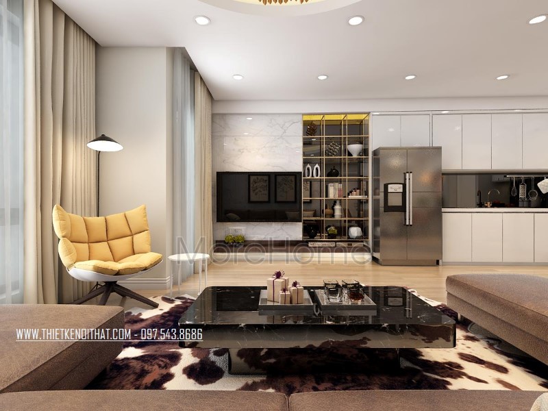 Thiết kế nội thất chung cư Mipec hiện đại