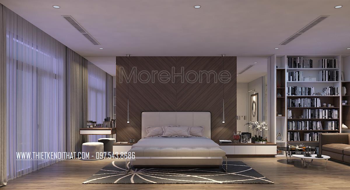 Thiết kế nội thất phòng ngủ nhà liền kề Đại Kim