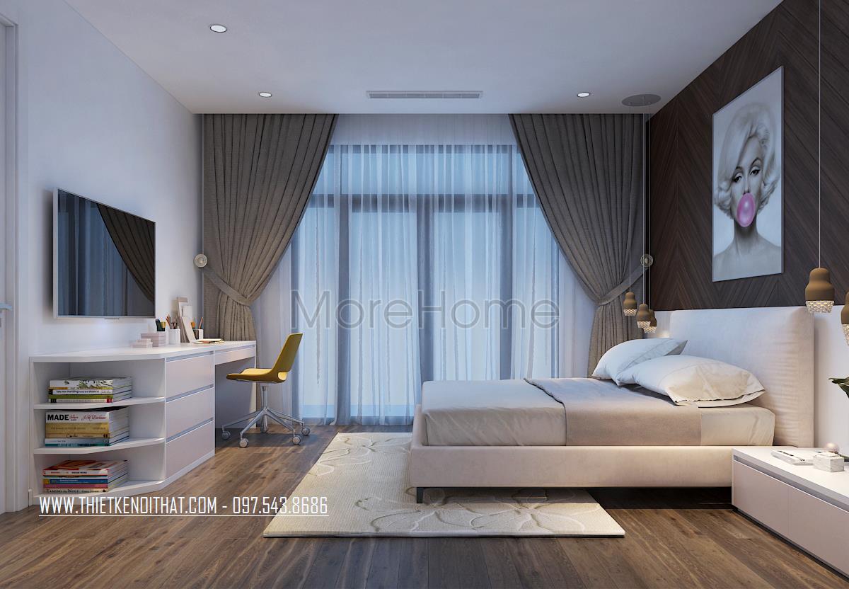 Thiết kế nội thất phòng ngủ nhỏ nhà liền kề Đại Kim