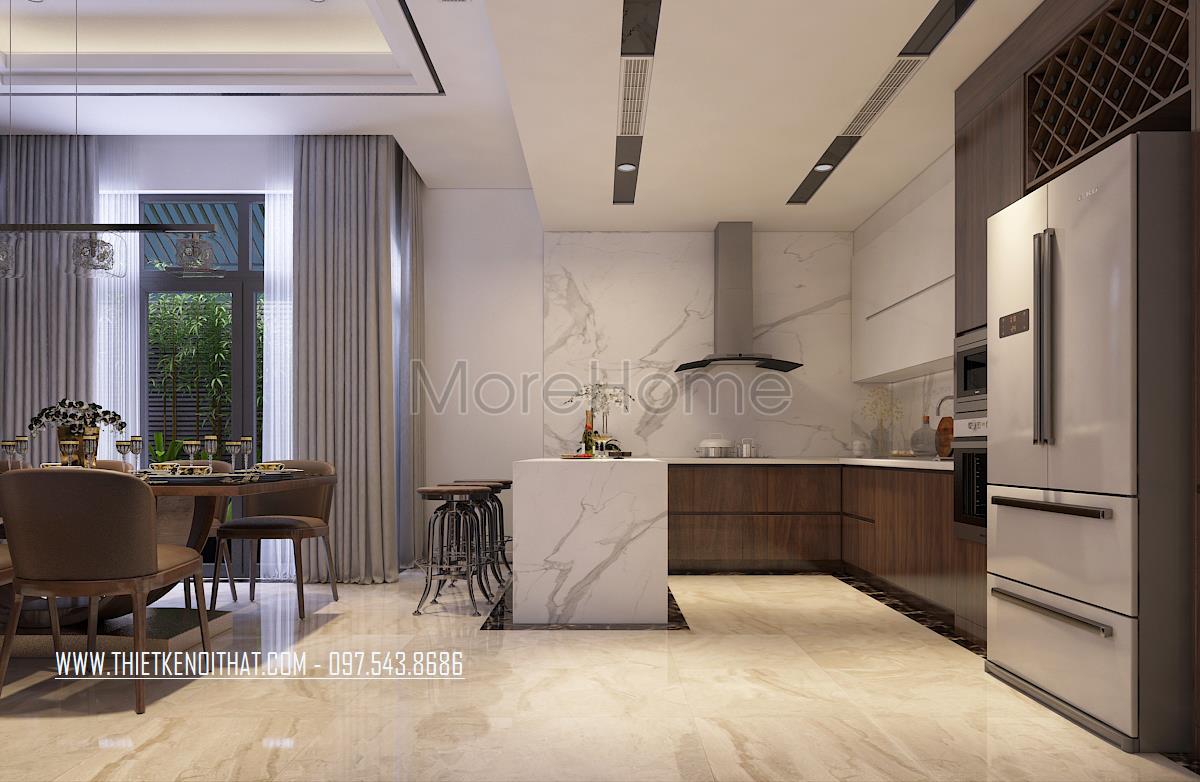 Thiết kế nội thất phòng bếp nhà liền kề Đại Kim
