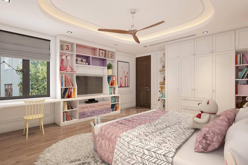 Thiết kế phòng ngủ bé gái cho nhà lô tại hồng bàng hải phòng