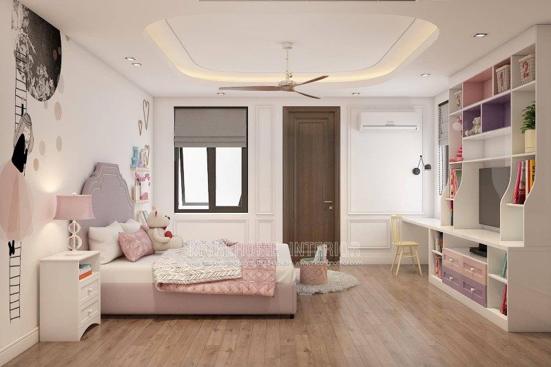 Thiết kế phòng ngủ bé gái cho nhà lô tại hồng bàng hải phòng
