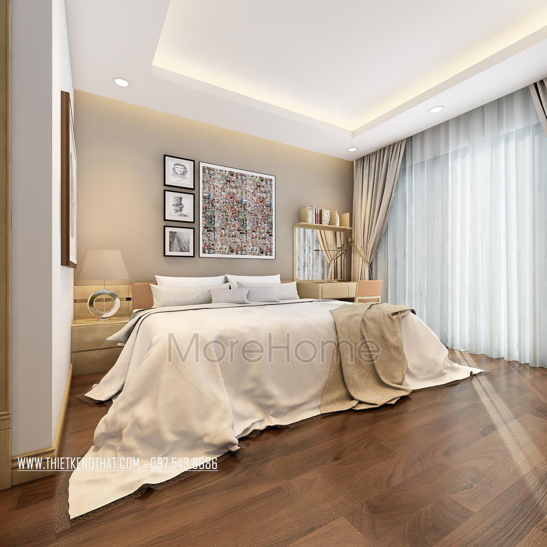 Thiết kế nội thất phòng ngủ nhà phố Long Biên Hiện Đại