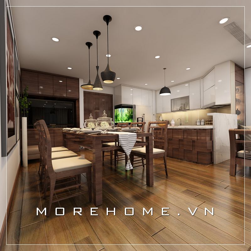 Thiết kế nội thất phòng bếp ăn đẹp