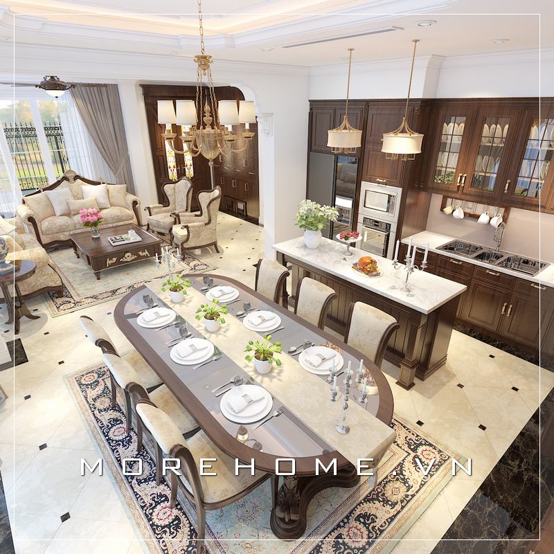 Thiết kế phòng bếp biệt thự đẹp