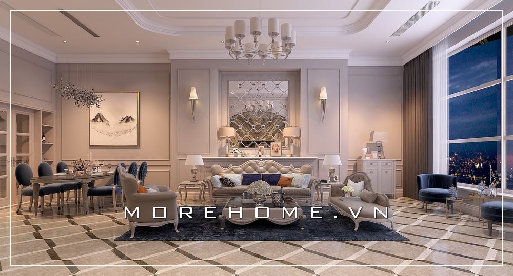 Thiết kế nội thất phòng khách cao cấp