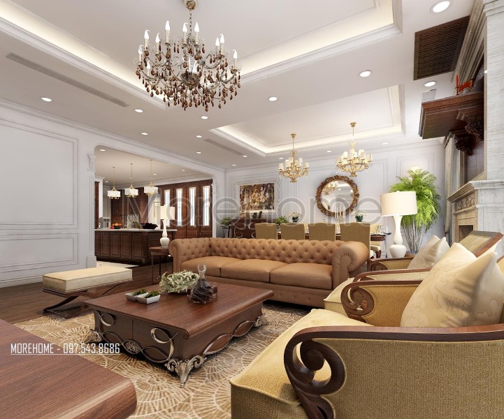 Thiết kế nội thất căn hộ chung cư Royal City tân cổ điển