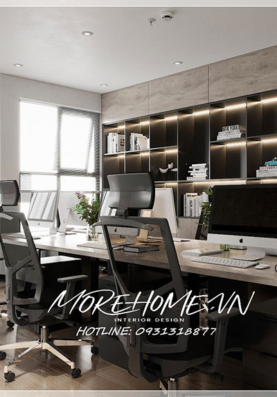 Thiết kế nội thất văn phòng nhà ống phong cách hiện đại công ty NEWTEC