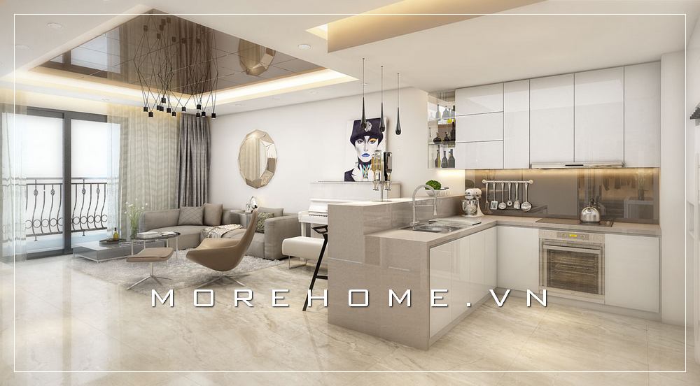 Mẫu thiết kế nội thất phòng bếp hiện đại