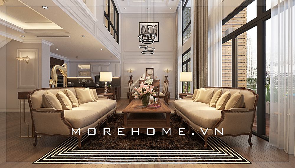 Thiết kế phòng khách tân cổ điển