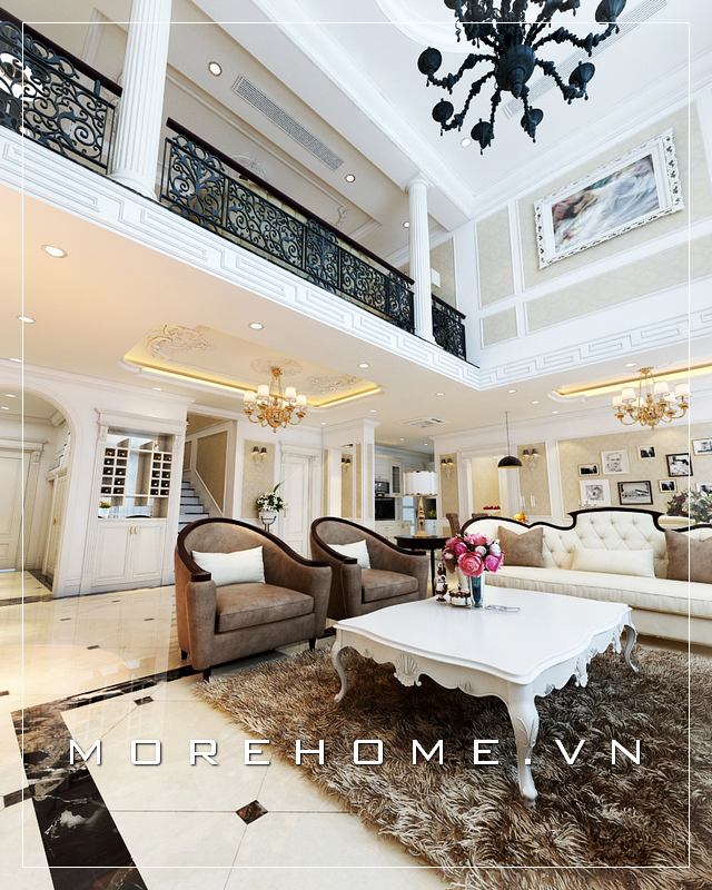 Thiết kế phòng khách tân cổ điển