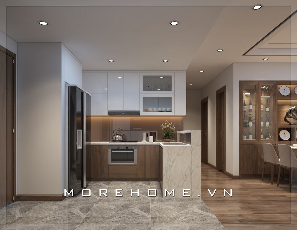 Tủ bếp gỗ sang trọng, tiện nghi