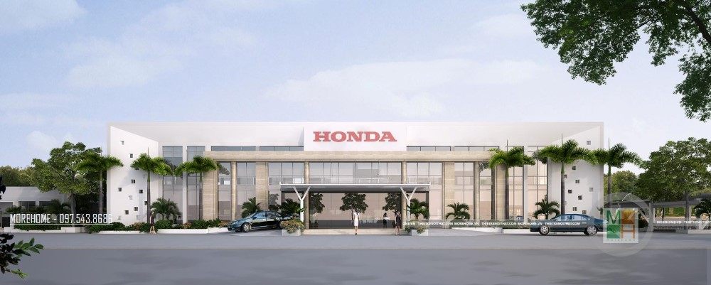 Thiết kế văn phòng trung tâm sát hạch lái xe công ty Honda Việt Nam.