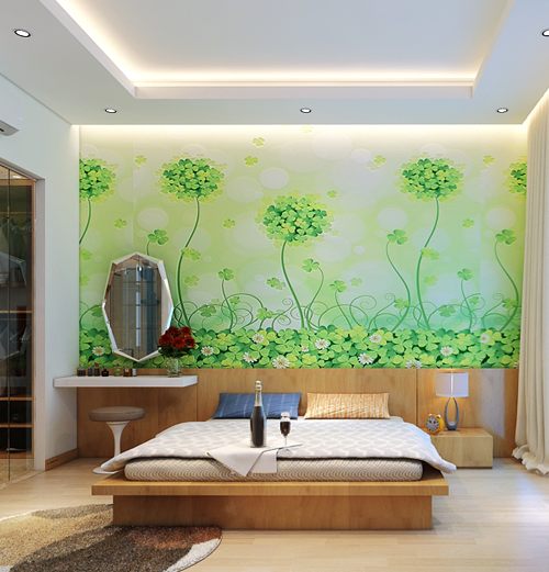 Tranh dán tường cỏ ba lá ấn tượng tại Đồng Nai