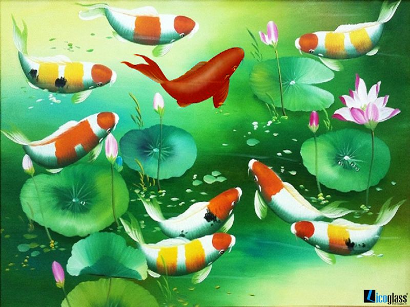 TRANH KÍNH SEN CÁ LICOGLASS