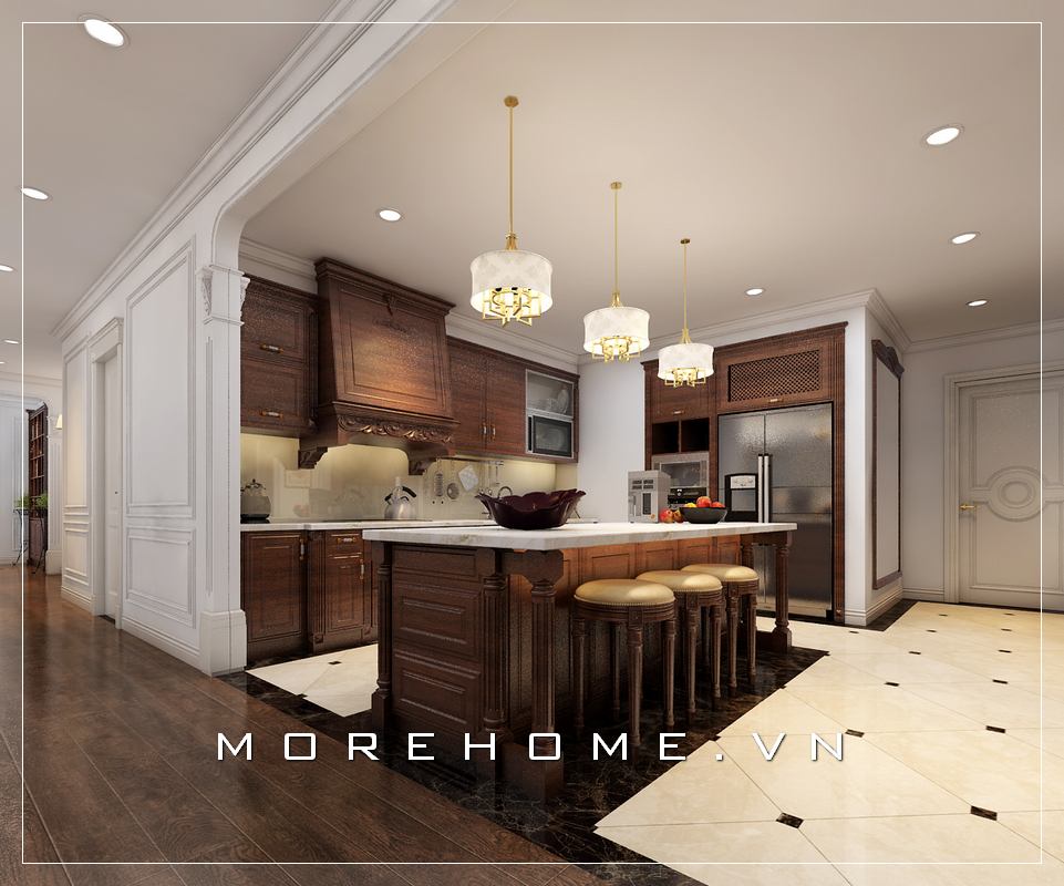 Mẫu tủ bếp gỗ đẹp, ấn tượng