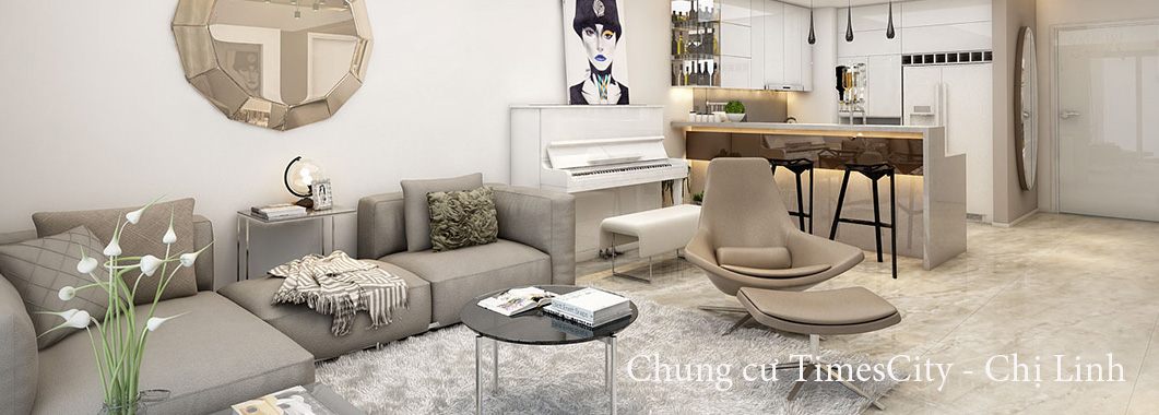 Thiết kế nội thất phòng khách căn hộ chung cư TimesCity Hai Bà Trưng Hà Nội