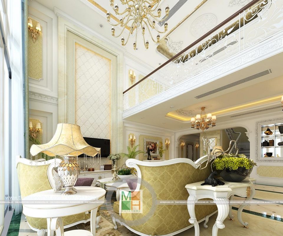 Thiết kế nội thất phòng khách chung cư Mandarin Garden - Căn hộ DUPLEX Hoàng Minh Giám Cầu Giấy Hà Nội