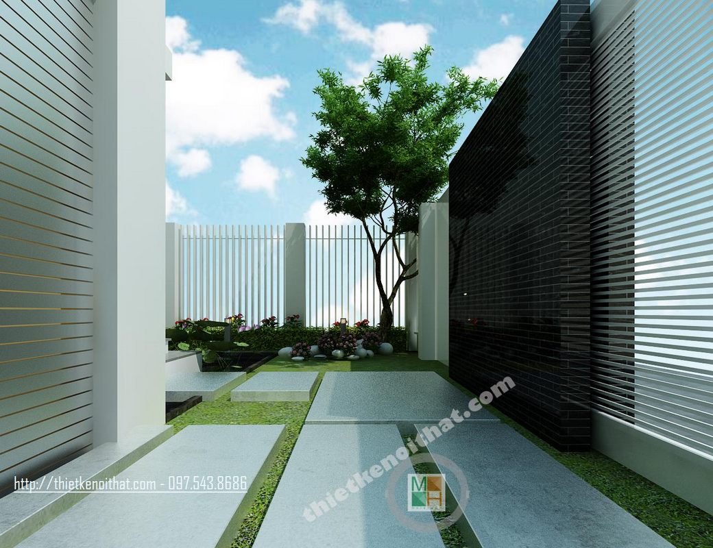 Thiết kế sân vườn biệt thự Văn Khê Hà Đông
