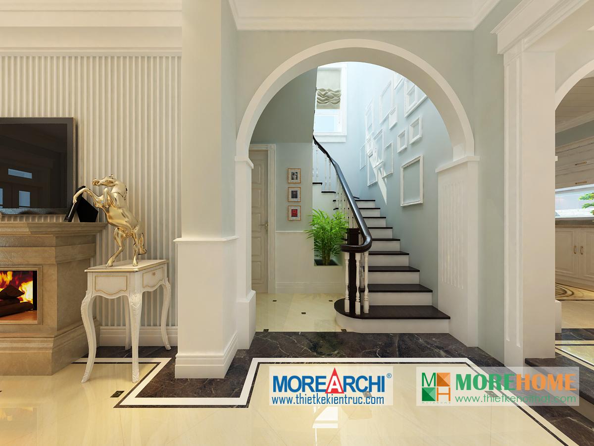 Thiết kế nội thất biệt thự cao cấp cổ điển Mỹ Đình phong cách tân cổ điển