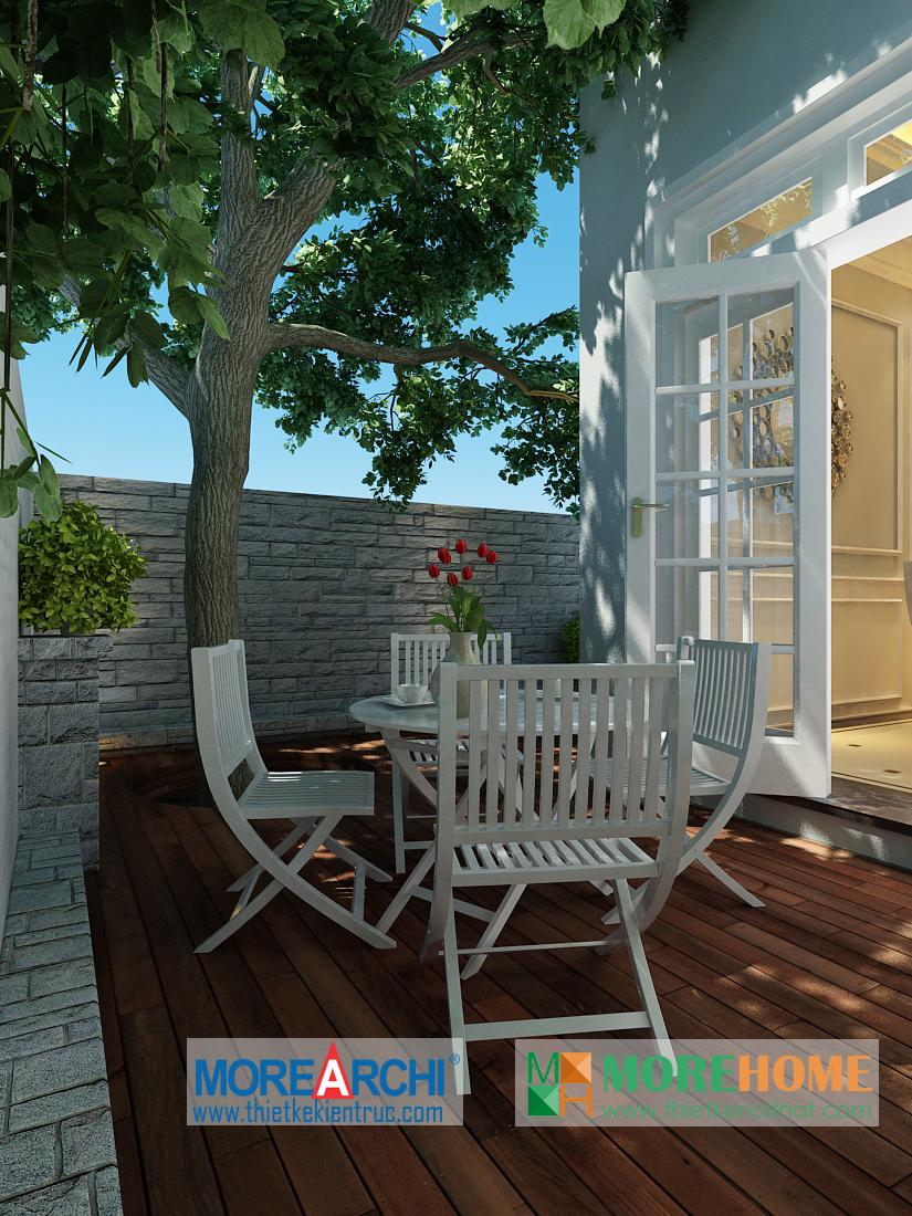 Thiết kế sân vườn biệt thự cao cấp cổ điển Mỹ Đình phong cách tân cổ điển