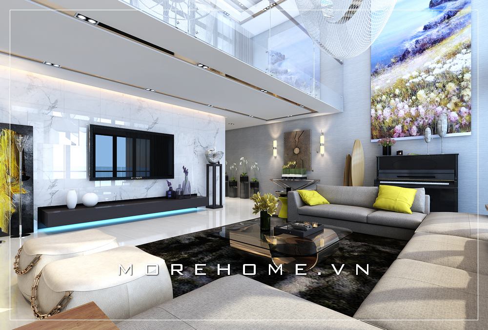 Thiết kế nội thất phòng khách cao cấp