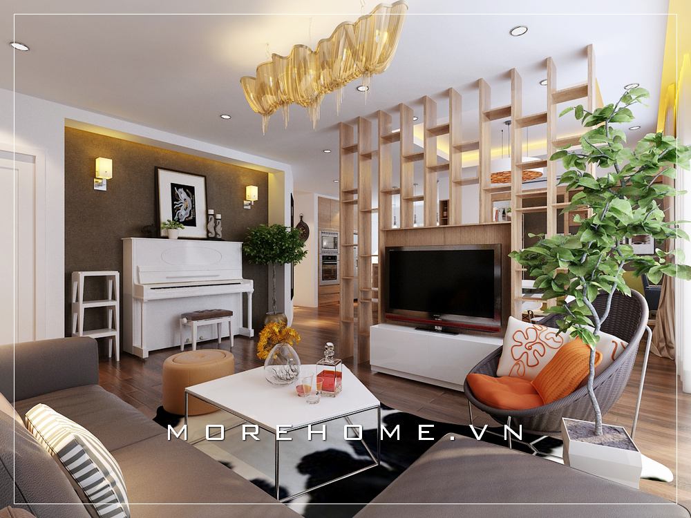 Thiết kế nội thất phòng khách có piano