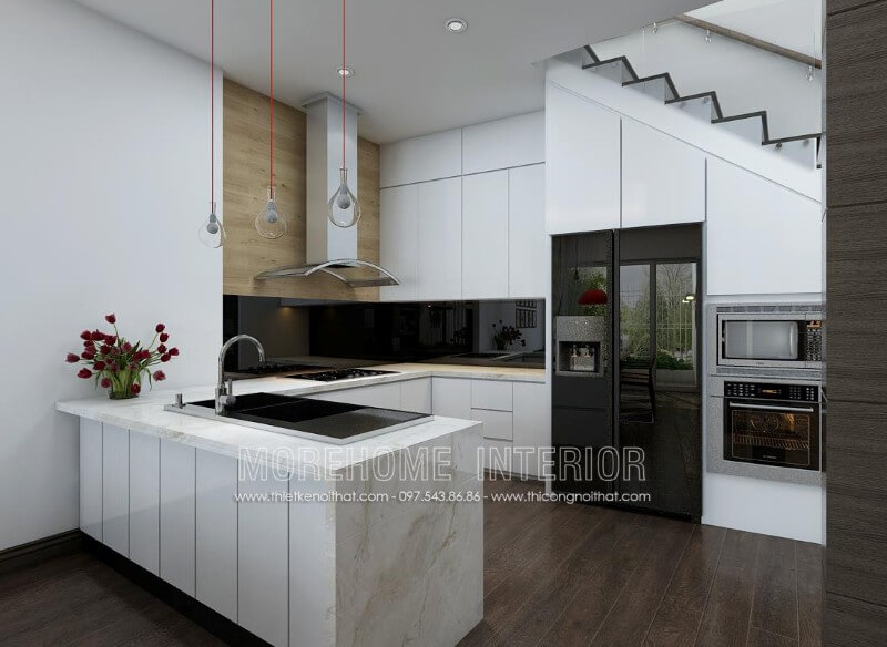 Thiết kế tủ bếp cho chung cư phong cách hiện đại đầy tinh tế