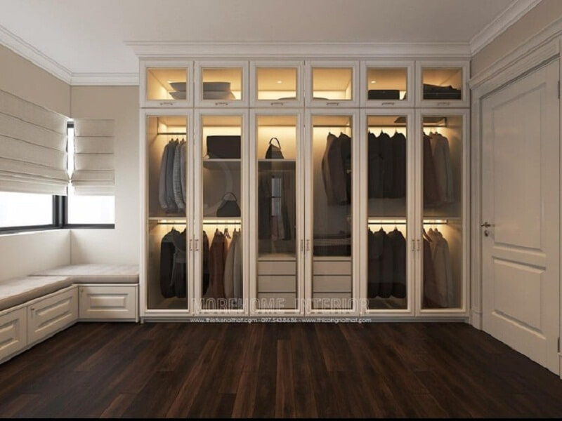 Choáng ngợp với mẫu tủ quần áo đẹp gỗ kết hợp kính sang trọng, dẫn đầu xu hướng thiết kế tủ quần áo biệt thự năm nay
