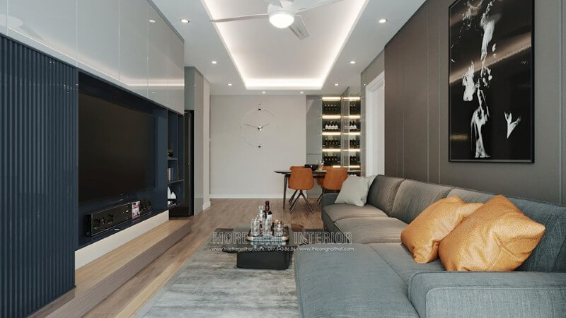 Mẫu thiết kế nội thất phòng khách chung cư phong cách hiện đại