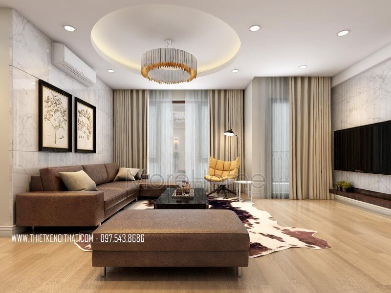 Nội thất phòng khách chung cư phong cách hiện đại là một trong những thiết kế nổi bật mang đến cảm giác sang trọng và thoải mái cho gia chủ