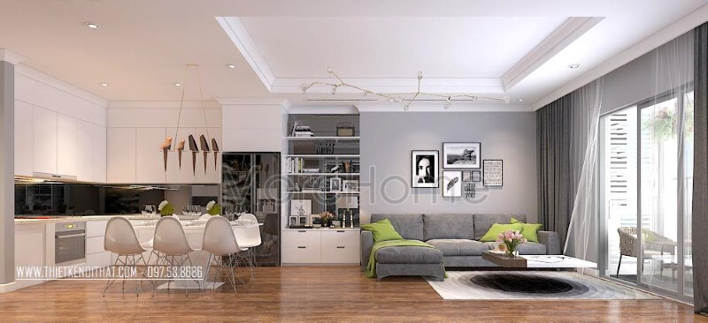 Thiết kế nội thất phòng khách chung cư phong cách hiện đại