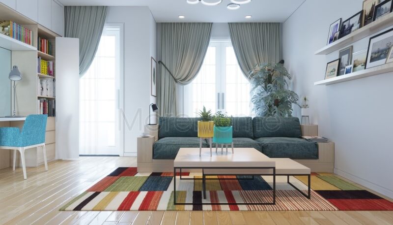 Thiết kế phòng khách với nội thất gỗ hiện đại độc đáo mang lại thẩm mỹ và tràn đầy hứng khởi cho không gian sống
