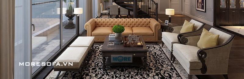 Phòng khách nổi bật hơn với Sofa tân cổ điển đẹp, đẳng cấp 