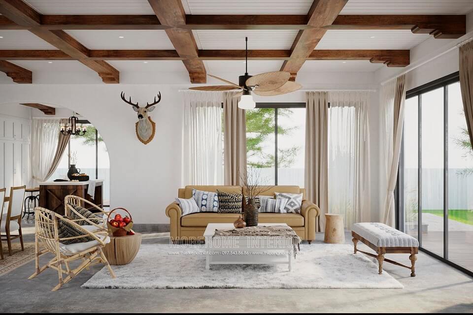 Sản phẩm sofa da tân cổ điển hiện đại đẹp cho nội thất phòng khách biệt thự phong cách địa trung hải