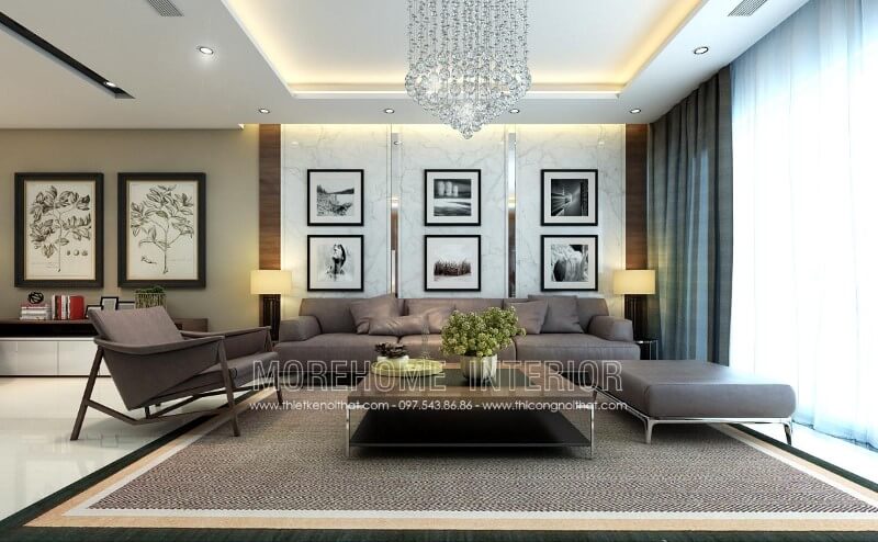 Sofa hiện đại với thiết kế đơn giản, gọn gàng bọc da màu ghi sáng tạo nên phong cách trẻ trung dễ dàng kết hợp với đồ nội thất trong phòng