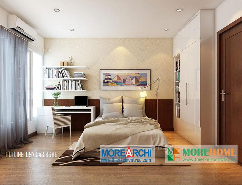 Thiết kế nội thất hiện đại cho phòng ngủ tạo cảm giác thoải mái, nhẹ nhàng