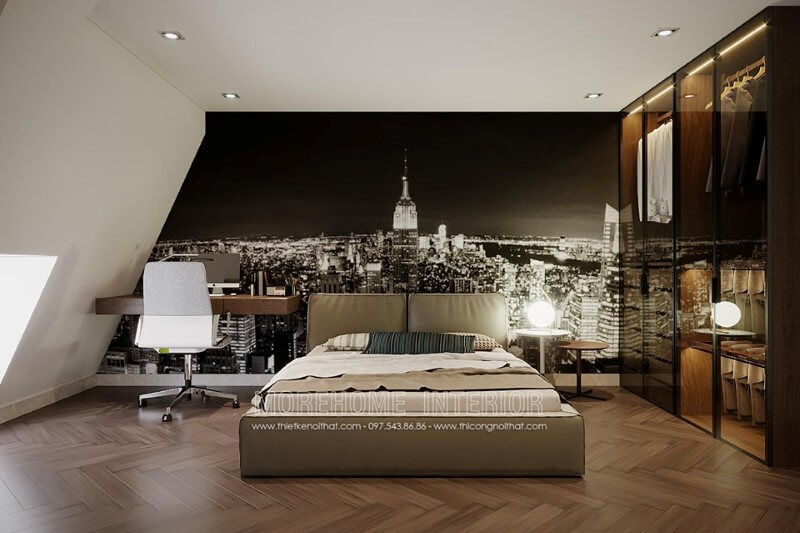 Trang trí nội thất phòng ngủ hiện đại cho nhà biệt thự