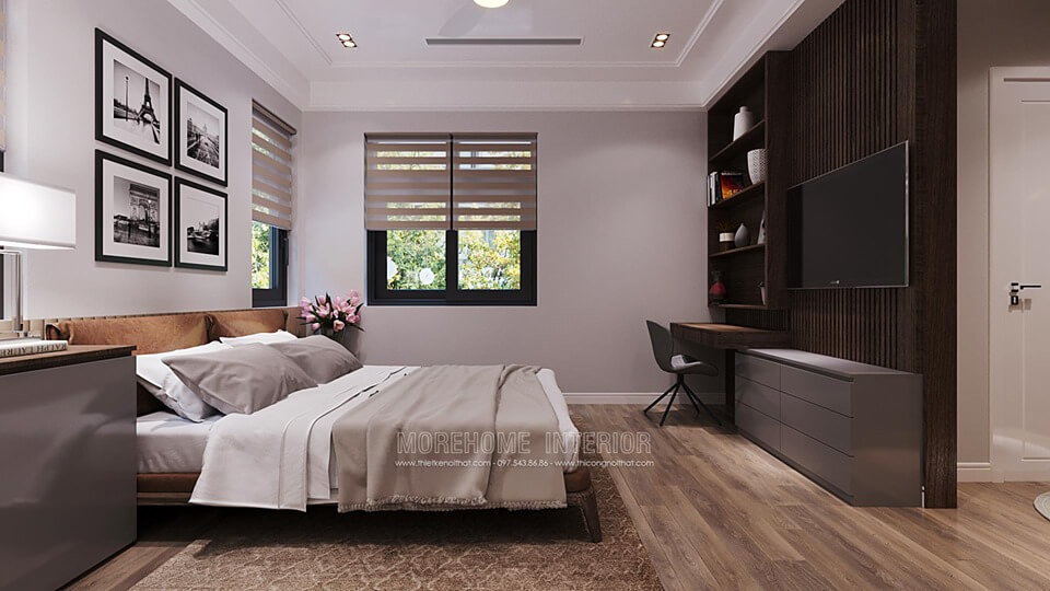 Mẫu thiết kế nội thất phòng ngủ hiện đại đẹp cho không gian nhà biệt thự