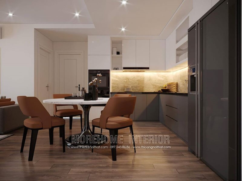 Thiết kế phòng bếp hiện đại sang trọng cho căn hộ chung cư