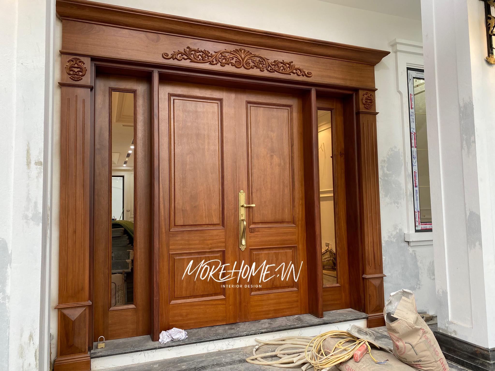 Mẫu cửa gỗ đẹp - Mẫu cửa gỗ biệt thự 01 - Nhà sản xuất cửa gỗ,khuôn cửa  gỗ,nội thất gỗ cao cấp FACO