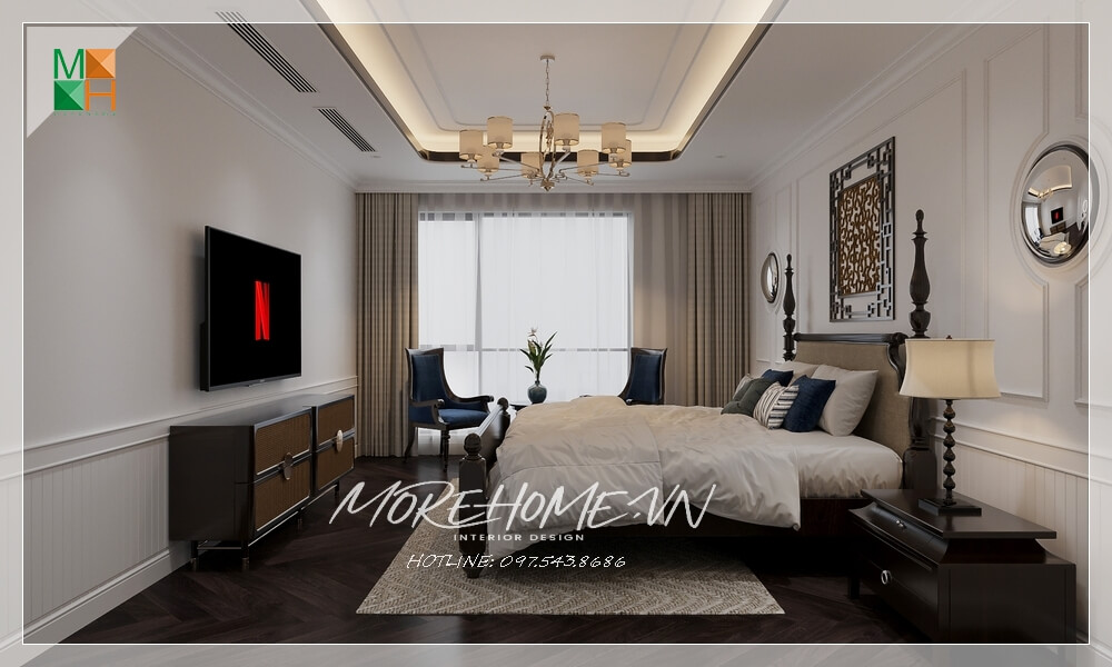Thiết kế nội thất chung cư phong cách Indochine tại Goldmark City