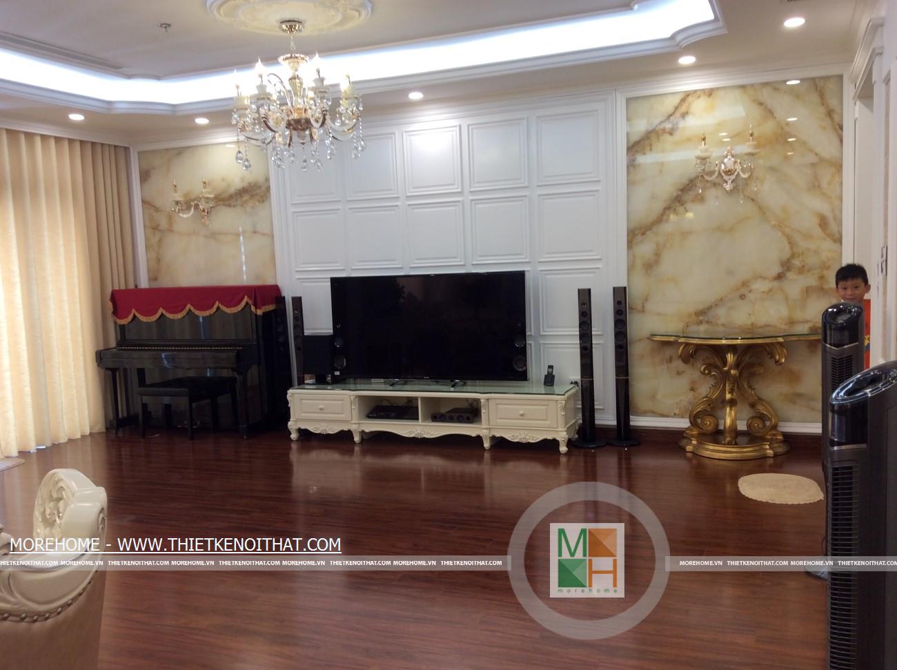 Thi công nội thất chung cư cao cấp RoyalCity Thanh Xuân phong cách tân cổ điển sang trọng