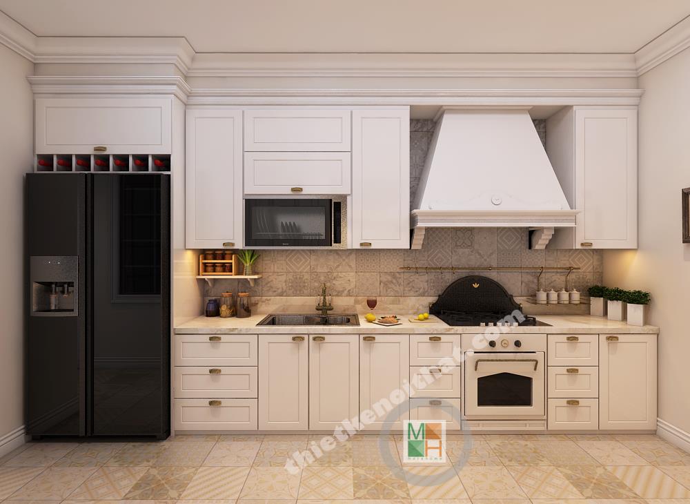 Thiết kế nội thất bếp chung cư Hòa Bình Green Minh khai phong cách tân cổ điển - Nhà Anh Tuấn Thiết kế nội thất bếp chung cư Hòa Bình Green Minh khai phong cách tân cổ điển - Nhà Anh Tuấn
