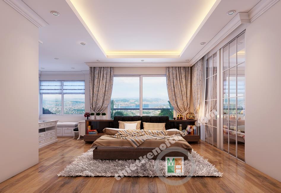 Thiết kế nội thất phòng ngủ chung cư Hòa Bình Green Minh khai phong cách tân cổ điển - Nhà Anh Tuấn Thiết kế nội thất phòng ngủ chung cư Hòa Bình Green Minh khai phong cách tân cổ điển - Nhà Anh Tuấn