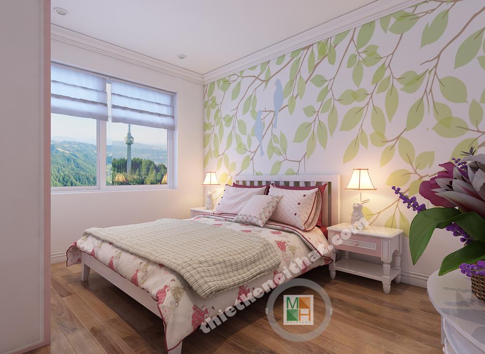 Thiết kế nội thất phòng ngủ chung cư Hòa Bình Green Minh khai phong cách tân cổ điển - Nhà Anh Tuấn Thiết kế nội thất phòng ngủ chung cư Hòa Bình Green Minh khai phong cách tân cổ điển - Nhà Anh Tuấn
