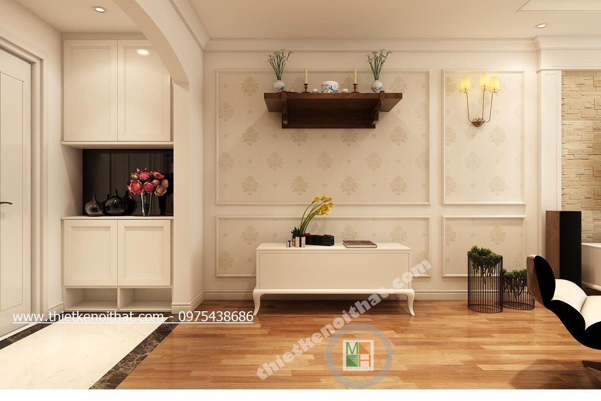 Thiết kế nội thất phòng khách chung cư cao cấp tại Mandarin Garden Hòa Phát Hoàng Minh Giám Cầu Giấy Hà Nội